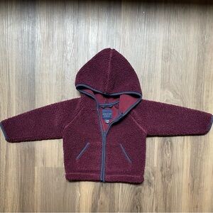 Janie and Jack Burgundy Boucle Hooded Jacket Baby Boy‎ 12-18 Months